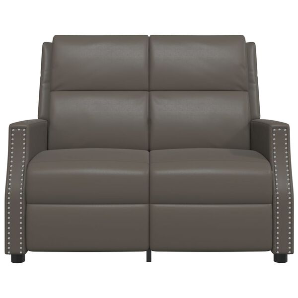 vidaXL divvietīgs masāžas krēsls, atgāžams, pelēka mākslīgā āda