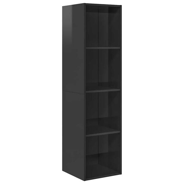 vidaXL sienas TV skapītis, spīdīgi pelēks, 37x37x142,5 cm