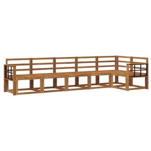 vidaXL Āra dīvānu komplekts 6 pcs Dabiska Cietā akācijas koks