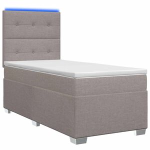 vidaXL Kontinentālā gulta ar matraci Pelēkbrūna 80 x 200 cm Audums