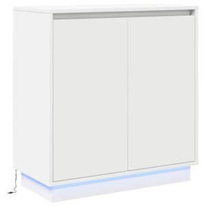 vidaXL LED sānu galds Balts 71 x 34,5 x 75 cm Inženierijas koks
