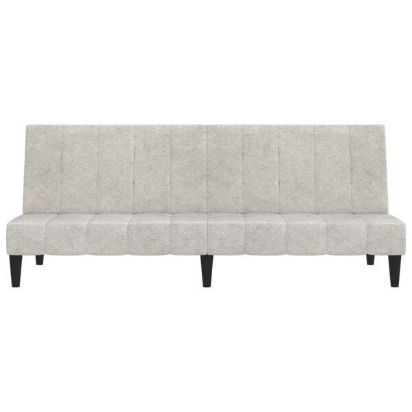vidaXL 2-vietīga dīvāngulta, gai&scaron;i pelēks mikro&scaron;ķiedras audums