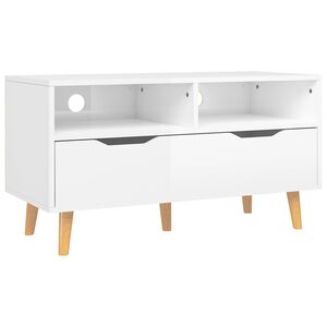 vidaXL TV skapītis, spīdīgi balts, 90x40x48,5 cm, inženierijas koks