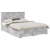vidaXL Gultas rāmis Betona pelēks 150 x 200 cm Inženierijas koks