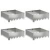 vidaXL Zāliena Apmale 4 pcs 60 x 60 x 20 cm Tērauds Sudraba