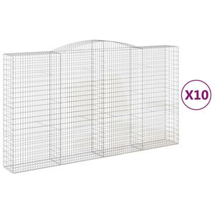 vidaXL arkveida gabiona grozi, 10gb., 400x50x220/240cm, cinkota dzelzs