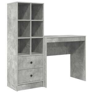 vidaXL Galds Betona pelēks 125,5 x 40 x 127 cm 2 gab.