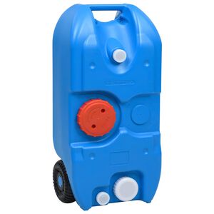 vidaXL ūdens tvertne kempingam, ar riteņiem, 40 L, zila