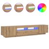 vidaXL televizora skapis ar LED gaismām amatnieks ozols 200x35x40 cm