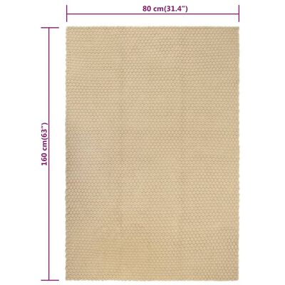 vidaXL paklājs, taisnstūra, dabīga krāsa, 80x160 cm, kokvilna