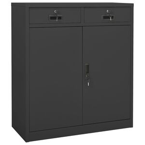 vidaXL biroja skapis, 90x40x102 cm, antracītpelēks, tērauds
