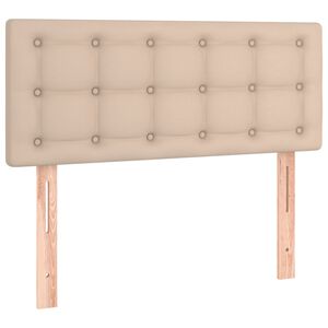 vidaXL gultas galvgalis, 90x5x78/88 cm, kapučīno krāsas, mākslīgā āda
