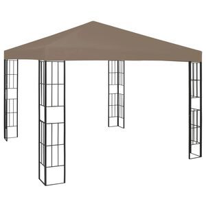 vidaXL dārza nojume, 3x3 m, pelēkbrūna