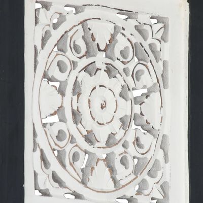 vidaXL sienas panelis, grebts ar rokām, MDF, 40x40x1,5 cm, melni balts
