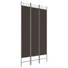 vidaXL 3-paneļu istabas aizslietnis, 120x220 cm, brūns audums