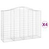 vidaXL arkveida gabiona grozi, 4 gb., 200x50x140/160cm, cinkota dzelzs