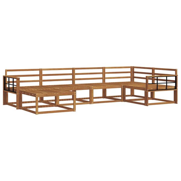 vidaXL Āra dīvānu komplekts 6 pcs Dabiska Cietā akācijas koks