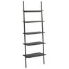 vidaXL 5-līmeņu slīps plaukts, melns, 64x34x185,5 cm