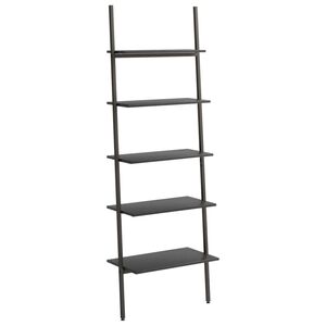 vidaXL 5-līmeņu slīps plaukts, melns, 64x34x185,5 cm