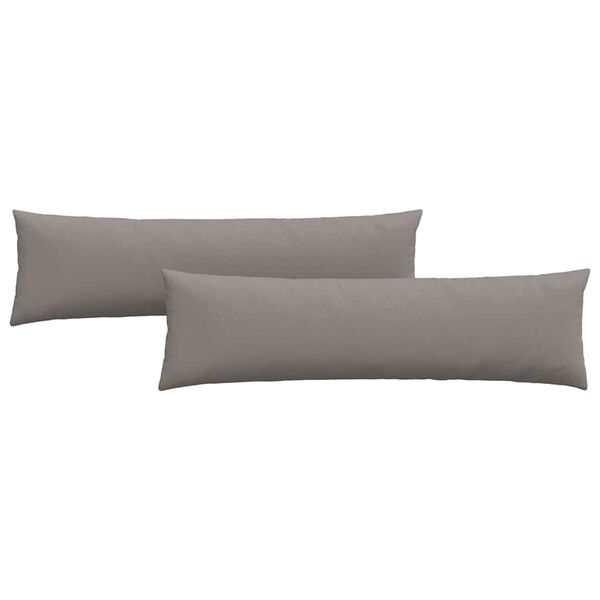 vidaXL Dīvāna spilveni 2 pcs Pelēkbrūna 145 x 40 cm audums
