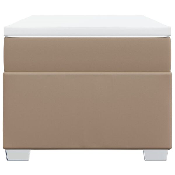 vidaXL atsperu gulta ar matraci, kapučīno, 80x200 cm, mākslīgā āda