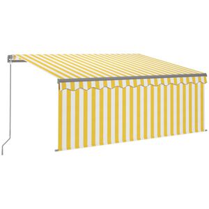 vidaXL izvelkama markīze ar žalūziju, 3x2,5 m, manuāla, dzelteni balta