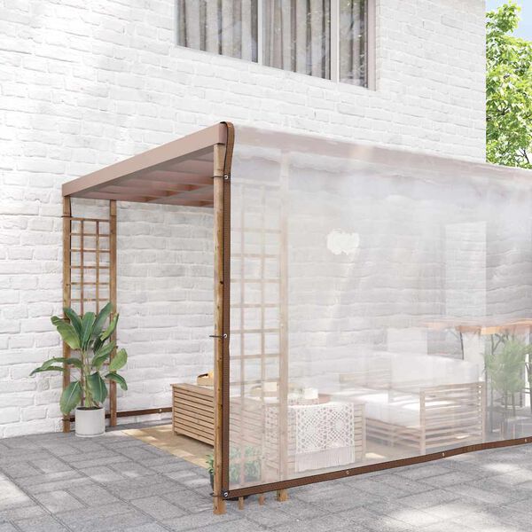 vidaXL Caurspīdīgs Brezents ar cilpām 8x10 m Polietilēns