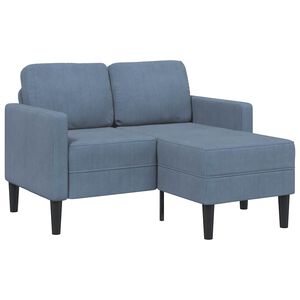 vidaXL 2-vietīgs dīvāns ar ku&scaron;eti L-veida Blue 125 cm Lina