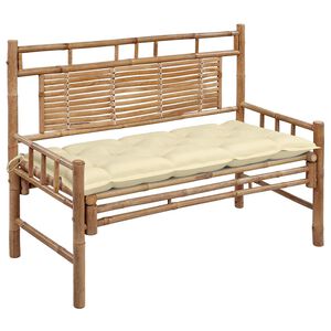 vidaXL dārza sols ar matraci, 120 cm, bambuss