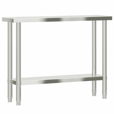 vidaXL virtuves darba galds, 110x30x85 cm, nerūsējošs tērauds