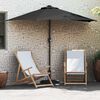 vidaXL Dārza parasols Melna 294 x 150 x 224 cm Poliesters un tērauds