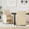 vidaXL Ēdamgalda krēsli ar ritenīšiem 2 pcs Krēmkrāsa 57 x 67 x 95 cm