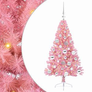 vidaXL Mākslīgais LED Ziemassvētku eglīte su 150 LED Rozā 120 cm PVC
