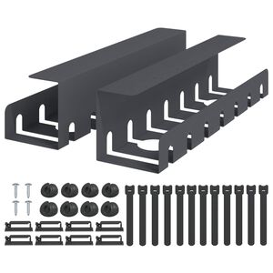 vidaXL Galda kabeļu organizators 2 gab. Antracīta 43 x 10 x 10 cm