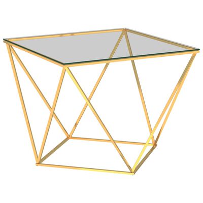 vidaXL kafijas galdiņš, 80x80x45 cm, zelta krāsā, nerūsējošs tērauds