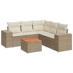 vidaXL Patio Sofa Set 6-vietīgs Beige