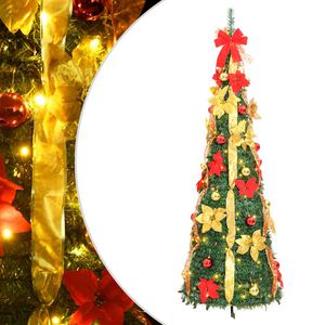 vidaXL mākslīgā Ziemassvētku egle, 200 LED, zaļa, 210 cm