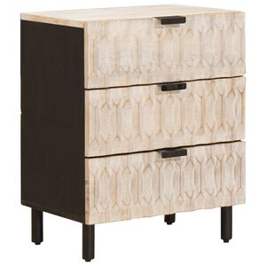 vidaXL Nakts skapītis Balts 50 x 33 x 62 cm Cieta mango koksne