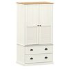 vidaXL skapis VIGO, 90x55x170 cm, priedes masīvkoks, balts