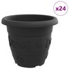 vidaXL Apaļais puķu pods 24 pcs Melna &Oslash; 26 x 21.5 cm Plastmasa