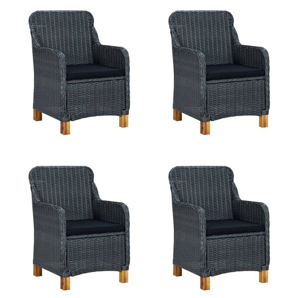 vidaXL 5-daļīgs dārza mēbeļu komplekts, tum&scaron;i pelēks