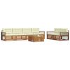 vidaXL Āra dīvānu komplekts ar spilvenu 7 pcs Dabisks un krējuma