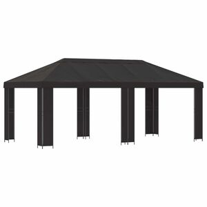 vidaXL Dārza Paviljons 6 x 3 m Antracīta Poliesters un tērauds 190