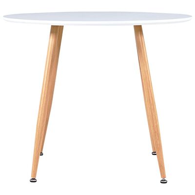 vidaXL virtuves galds, balta, ozolkoka krāsa, 90x73,5 cm, MDF