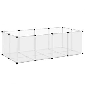 vidaXL mazu mājdzīvnieku sētiņa, 144x74x46,5 cm, PP un tērauds