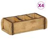 vidaXL Paplāte 4 pcs Brūna 30 x 14 x 9 cm Cietais atjaunotais koks