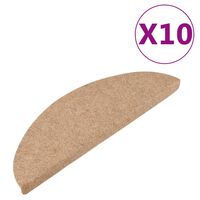 vidaXL kāpņu paklāji, 10 gab., pašlīmējoši, 65x22,5x3,5 cm, bēši