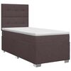 vidaXL Kontinentālā gulta ar matraci Tum&scaron;i brūna 90 x 200 cm Audums