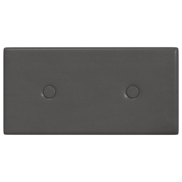 vidaXL sienas paneļi, 12 gab., pelēki, 30x15 cm, mākslīgā āda, 0,54 m²