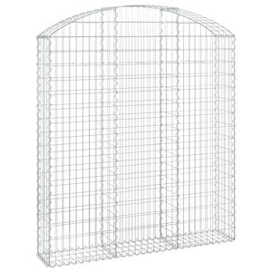 vidaXL arkveida gabiona grozs, 150x30x160/180 cm, cinkota dzelzs